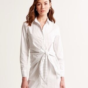 Abercrombie & Fitch White Striped Midi Dress!